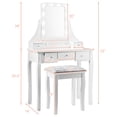 thumbnail image 2 of Patiojoy Detachable Vanity Table Set Makeup Table with Mirror &Cushioned Stool White, 2 of 5