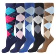 thumbnail image 1 of 5 Pairs Compression Socks for Men & Women 20-30 mmHg Circulation Support Recovery Socks for Nurses, Medical, Running, Cycling, Athletic (L/XL), 1 of 6