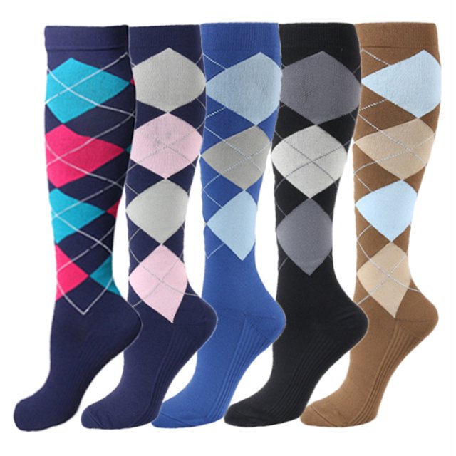 5 Pairs Compression Socks for Men & Women 20-30 mmHg Circulation Support Recovery Socks for Nurses, Medical, Running, Cycling, Athletic (L/XL)