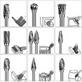 thumbnail image 5 of Carbide Burr Set, Die Grinder Bits, 20 Pcs 1/8" Shank Double Cut Tungsten Carbide Rotary Burrs Set Compatible, 5 of 5