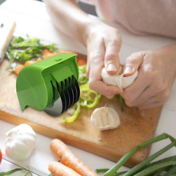 XYAIYT 2025 New Herb Roller Mincer Manual Vegetable Cutter 6 Blade Stainless Steel Multifunctional Hand Tool for Scallion Chive Mint Home Kitchen Indispensable Easy Clean