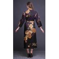 thumbnail image 2 of Bimba Robe Kimono Longue Douce pour Femmes, Violet Foncé, à Feuilles Florales Imprimées Couronne et Roses, Coton, Robe de Préparation pour Mariée Longue X, 2 of 5