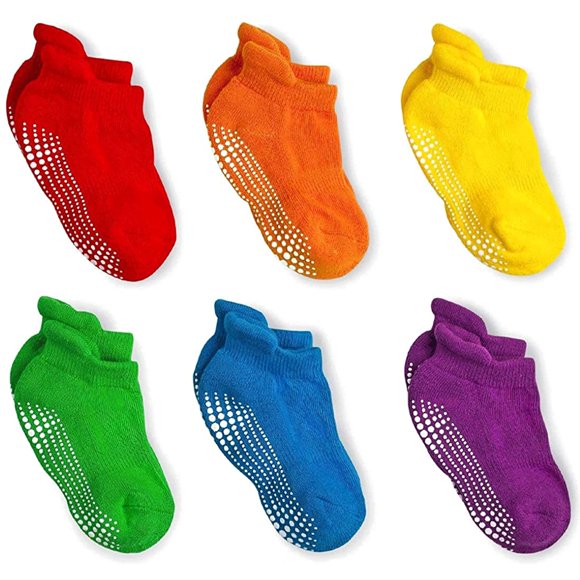 LA ACTIVE Chaussettes Antidérapantes à la Cheville pour Garçons et Filles avec Antidérapant pour Bébés, Tout-Petits et Enfants Rentrée Scolaire