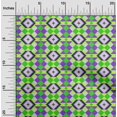 thumbnail image 2 of oneOone Cotton Silk Green Fabric Geometric Sewing Craft Projects Fabric Prints By Yard 42 Inch Wide, 2 of 4