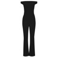 thumbnail image 3 of Yuyuzo Women 1 Piece Jumpsuits off Shoulder Flare Pants Wide Leg High Waisted Evening Party Rompers, 3 of 6