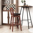 thumbnail image 2 of Costway Swivel Counter Height Bar Stool Set of 4 26" Upholstered PU Leather Kitchen, 2 of 10