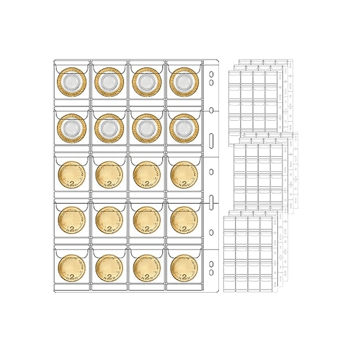 Ettonsun Lot de 10 pages pour album de collection de monnaie en papier, pochettes de protection pour pièces de monnaie, 30 pochettes pour pièces de monnaie pour classeur standard à 9 trous pour Ettonsun Lot de 10 pages pour album de collection de monnaie en papier, pochettes de protection pour pièces de monnaie, 30 pochettes pour pièces de monnaie pour classeur standard à 9 trous pour