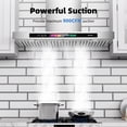 thumbnail image 3 of 30 Inch Wall Mount Range Hood 900 CFM with Voice/Gesture/Touch Control, Stainless Stee Ducted Kitchen Hood Vent with 4 Speed Exhaust Fan, Memory Mode, Adjustable Lights, 3 of 7