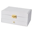 thumbnail image 1 of Jewelry Box with Lock and Key Jewelry Box with Lock and Mirror Jewelry Organizer Storage Case with 2-Layers Display for Earrings Bracelets Rings Watches Jewelry Box Necklace Organizer, 1 of 9