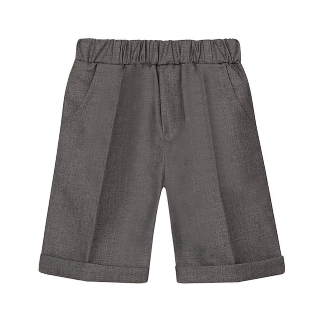 Toddler Boys Dress Shorts Straight Wide Leg Pants Solid Color Pull on Summer Shorts