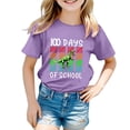 thumbnail image 4 of LUOGENLI T-Shirt pour Filles Garçon et Fille Mode Décontractée Imprimé Col Rond Ample Manche Courte T-Shirt Haut Maxi Hauts avec Shorts et Poches Violet 10-11 Ans, 4 of 4