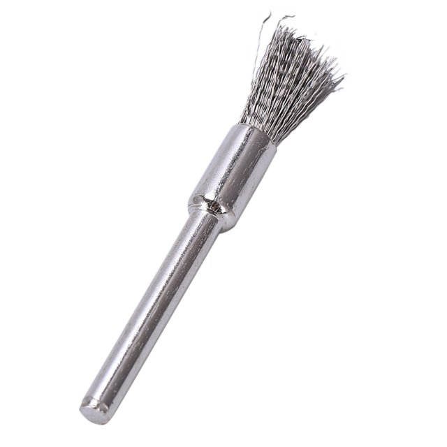 20 Pc Stainless Steel 1/4 Inch (6mm) Pen Wire Brush 532 with 1/8 Inch (3mm) Shank for and Compatible Rotary Tool