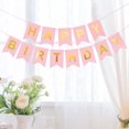 thumbnail image 4 of tredstone Happy Birthday Bunting Colorful Party Banner Reusable Birthday Decoration Paper Long Party Flag, Pink, 4 of 6