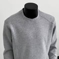 thumbnail image 4 of Ediodpoh Chandail Sans Capuchon pour Homme - Unisexe Automne Couleur Unie Col Rond Style Tenue Décontractée pour les Activités Quotidiennes Vêtement Polyvalent Confortable pour Superposition Chandail pour Homme Gris Foncé L, 4 of 5