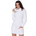 thumbnail image 1 of POGLIP Robe Chandail en Tricot Torsadé à Col Bénitier Blanc pour Femme, 1 of 6