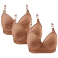 thumbnail image 2 of Timegard 3pc Bras for Women No Underwire Plus Size Adjustable Strap Ruched Comfort Everyday Bralette, 2 of 4