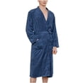 thumbnail image 2 of LSLJS Peignoir d'Hiver Chaud pour Hommes, Robe de Chambre pour Couple Hommes et Femmes et Robe de Nuit d'Hiver, Peignoirs Cadeaux pour Hommes, 2 of 7
