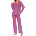 thumbnail image 2 of Sentmoon Ensemble Pyjama 2 Pcs Shorts pour Femmes Col Ras du Cou Ensembles de Détente pour Femmes Robe de Nuit Décontractée à Dégradé de Couleurs pour Femmes Douce et Confortable avec Poches pour Fêtes d'Halloween TTTG, 2 of 7