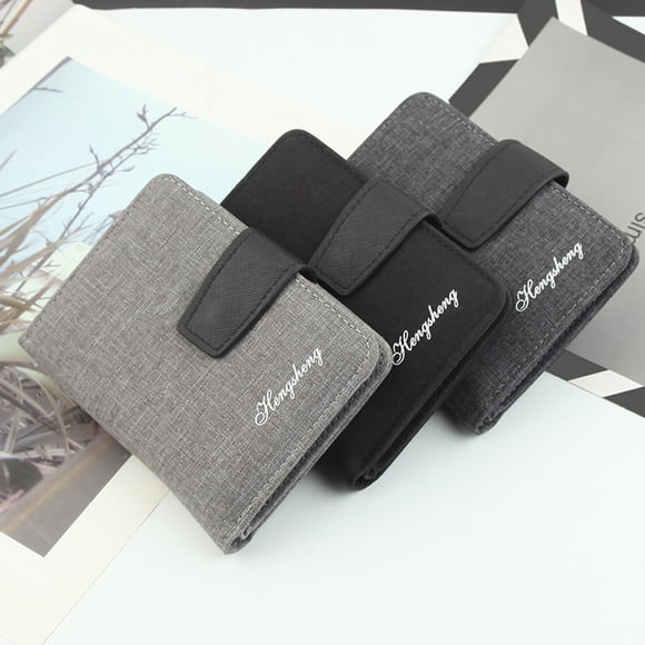 Tongliya 1pcs canvas men's casual short canvas wallet business wallet men wallet black