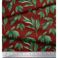 thumbnail image 3 of Soimoi Red Poly Georgette Fabric Leaf Leaves Print Fabric by the Yard 52 Inch Wide, 3 of 3