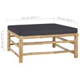 thumbnail image 4 of vidaXL 9 Piece Garden Lounge Set with Dark Grey Cushions Bamboo, 4 of 5