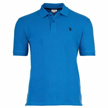 U.S. POLO ASSN. men's POLO - piqué, logo Brodé, Coton Extensible Bleu G (Grand)
