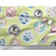 thumbnail image 3 of Soimoi Crepe Silk Fabric Circle,Fish & Cute Animals Patchwork Fabric Prints by Yard 42 Inch Wide, 3 of 3