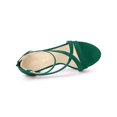 thumbnail image 4 of BLISSFUL STEP Women Zipper Ankle Strap Stiletto Heel Sandals Emerald Green 6, 4 of 7