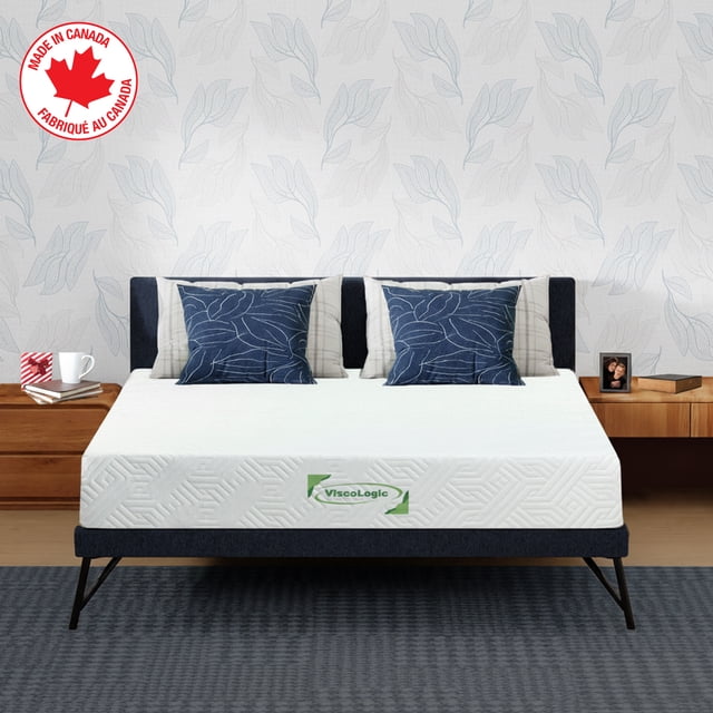 ViscoLogic Gemini 12 Inch Queen Mattress With Cooling Gel Medium Firm Foam For Sleep Cooler, CertiPUR-US® Certified Foam, Mattress in a Box