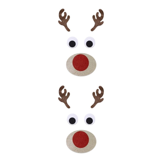 Transemion Cute Christmas Window Stickers For DIY Home Decor Christmas Theme Door Stickers Elk head 2Set