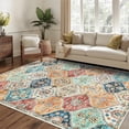 thumbnail image 2 of Hasoo Washable Living Room Area Rug 8x10 ft Large Modern Floral Soft Stain Resistant Indoor Orange Carpet, 2 of 5