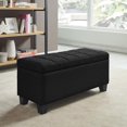 thumbnail image 4 of Modern Fabric-Upholstered Rectangular Storage Ottoman Bench - Black, 4 of 7