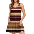 thumbnail image 5 of Ovzne Robes Grande Taille pour Femmes aux Formes Robe Femme Robe Décontractée pour Femme Grande Taille Sans Manches à Col Rond à Rayures Robe Courte Robe pour Femmes Liquidation, 5 of 5