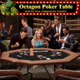 thumbnail image 1 of Royalbelle Professional Foldable Octagon Poker Table for 8 Players, Black Felt, 1 of 8