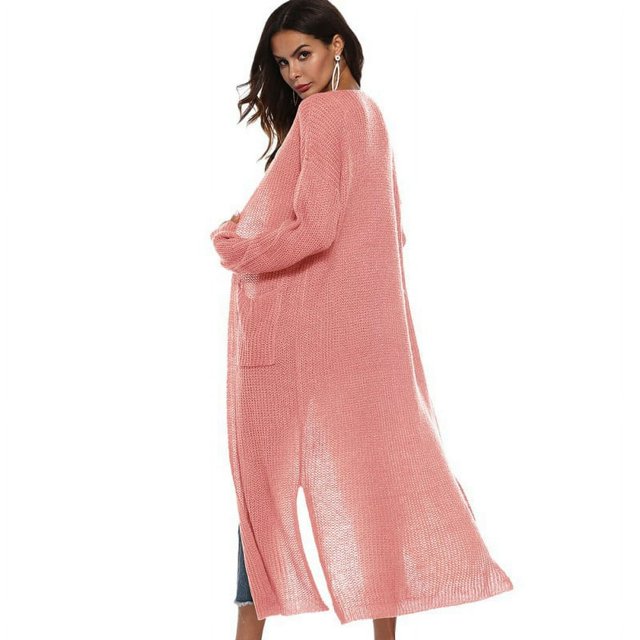 Pull Cardigan à Manches Longues et Manches Longues avec Poche