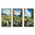 thumbnail image 2 of Designart "In Pasture Countryside Sheep painting" Landscape & Nature Framed Wall Art Set Of 3 - Green Countryside Frame Gallery Wall Set For Home Decor, 2 of 6