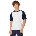 thumbnail image 2 of B&C Childrens Boys Short Sleeve Baseball T-Shirt, 2 of 2