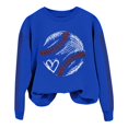 thumbnail image 4 of IMENGL Spring baseball print crew neck hooded sweatshirt long, Blue XL, Size M-2XL, 4 of 4