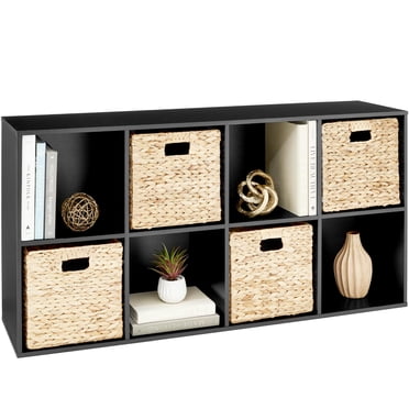 Best Choice Products 8-Cube Storage Organizer 11in Shelf Opening Bookcase Display Shelf Customizable w/ 3 Removable Back Panels - Black