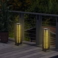 thumbnail image 3 of Gymax 2-Piece Outdoor Solar-Powered Floor Lamps IP65 Waterproof w/ Auto On/Off Light Black, 3 of 10