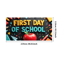thumbnail image 1 of Colorful Backdrop Banner with Apple and School Elements for First Day of School Party Supplies Photography Props Decorations School Events Classroom Decor Back to School Celebrations, 1 of 4