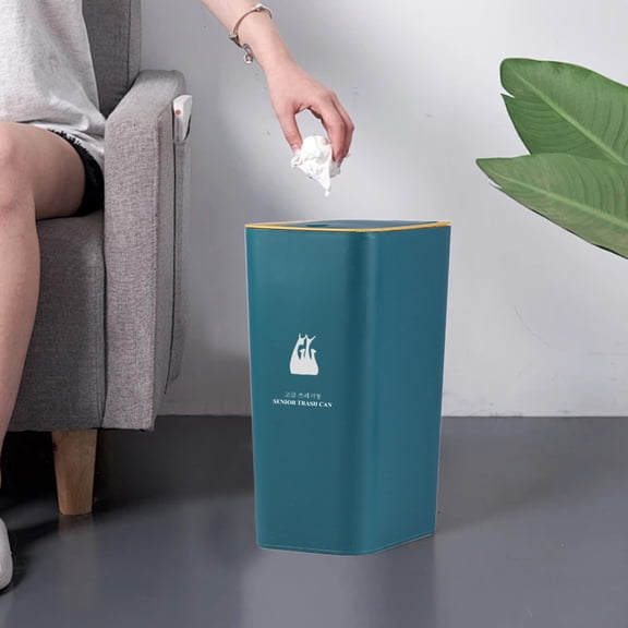 TopLLC Poubelle de Salle de Bain avec Couvercle Poubelle avec Couvercle à Pression Corbeille en Plastique avec Couvercle à Ouverture Instantanée pour Toilette Bureau Chambre Salon Poubelle