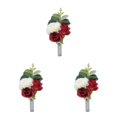thumbnail image 2 of mmirethe 5pcs/set Tenue Réutilisable de Corsage de Poignet pour Tout Événement Spécial Boutonnière de Bal Inodore Rouge Artificiel 3Set, 2 of 6