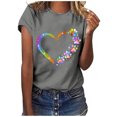thumbnail image 2 of SMihono Hauts pour Femmes Été Chic Décontracté Femmes Décontracté Impression de Lettres Manches Courtes Col Rond T-Shirt Ample Blouse Hauts Grande Taille T-Shirt, 2 of 6