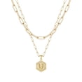 thumbnail image 1 of SIfdSeng Collier Hexagone Initial 26 pour Femmes Colliers pour Femmes A Z 26 Alphabet Initial Colliers Dorés pour Femmes Filles, 1 of 4