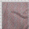 thumbnail image 4 of oneOone Velvet Red Fabric Floral Sewing Material Print Fabric By The Yard 58 Inch Wide, 4 of 5