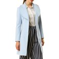thumbnail image 2 of INSPIRE CHIC Manteau Trench Long pour Femme, Mignon, à Col Rabattu, à Simple Boutonnage, avec Ceinture, 2 of 7