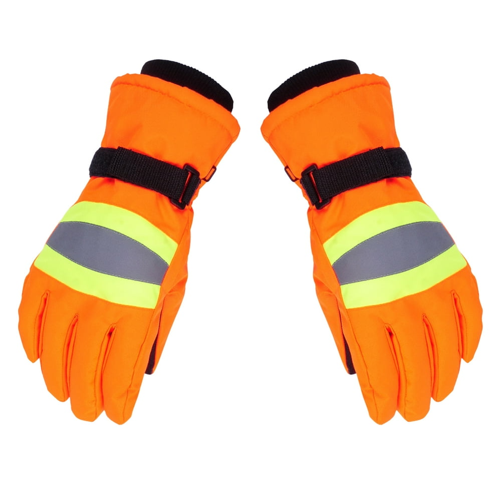 PENGXIANG Men Women Reflective Work Gloves Winter Warm Gloves Windproof Waterproof Gloves -slip Safety Sanitation Gloves for Outdoor Gardening Construction Motorcycle Hiking