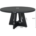 thumbnail image 2 of Tribesigns 47-Inch Round Dining Table, Farmhouse Kitchen Table with Cross Base for 4 People, Wooden Tabletop & Black Finish for Dining Room, 2 of 5