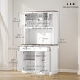 thumbnail image 3 of HOMCOM Armoire de Garde-Manger 71 Pouces avec Espace pour Micro-Ondes Buffet avec Huche Blanc, 3 of 10